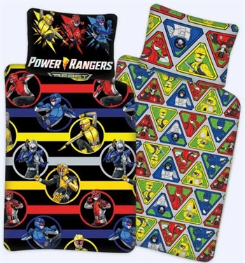 Billede af Power Rangers sengetøj 100x140 cm - Power Rangers junior sengetøj - 2 i 1 design - 100% bomuld